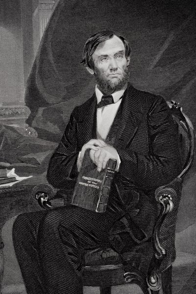 Porträt von Abraham Lincoln (1809-65) (Detail) von Alonzo Chappel